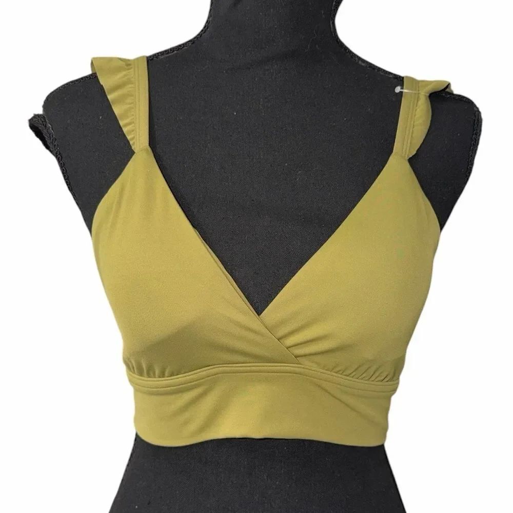OFFLINE By Aerie Real Me XTRA Ruffle Green Sports Bra(Size Medium)